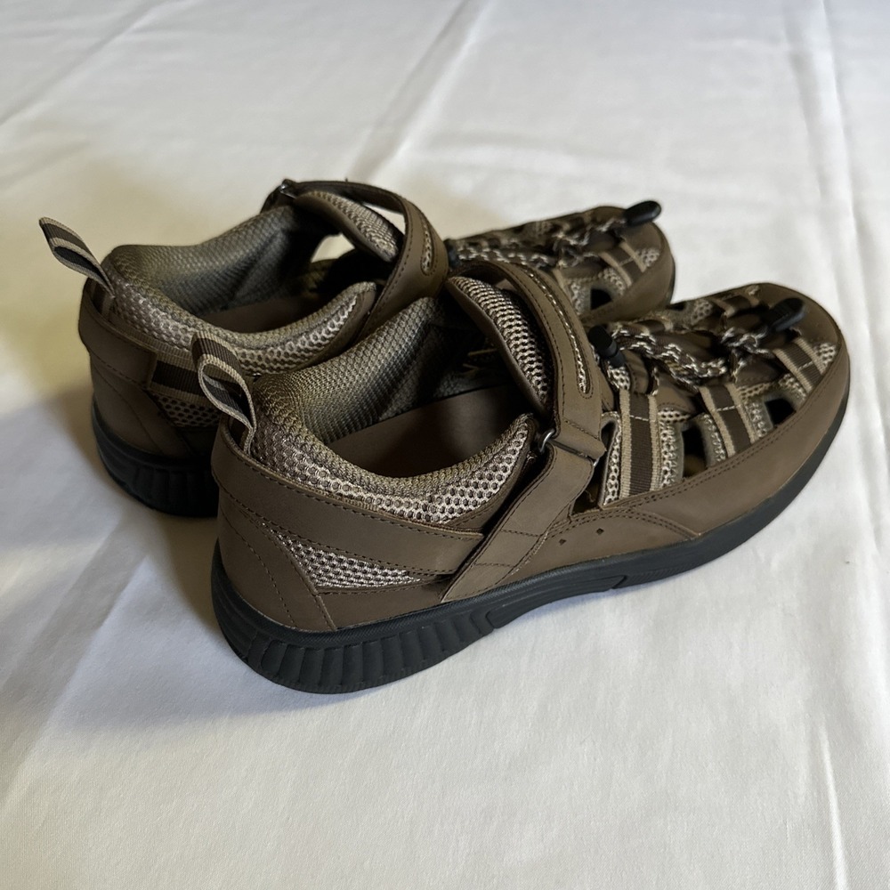 Orthofeet Sandal Clearwater Two-way Strap Mens 12 Wide 2E Brown Leather‎ Comfort - Picture 6 of 10